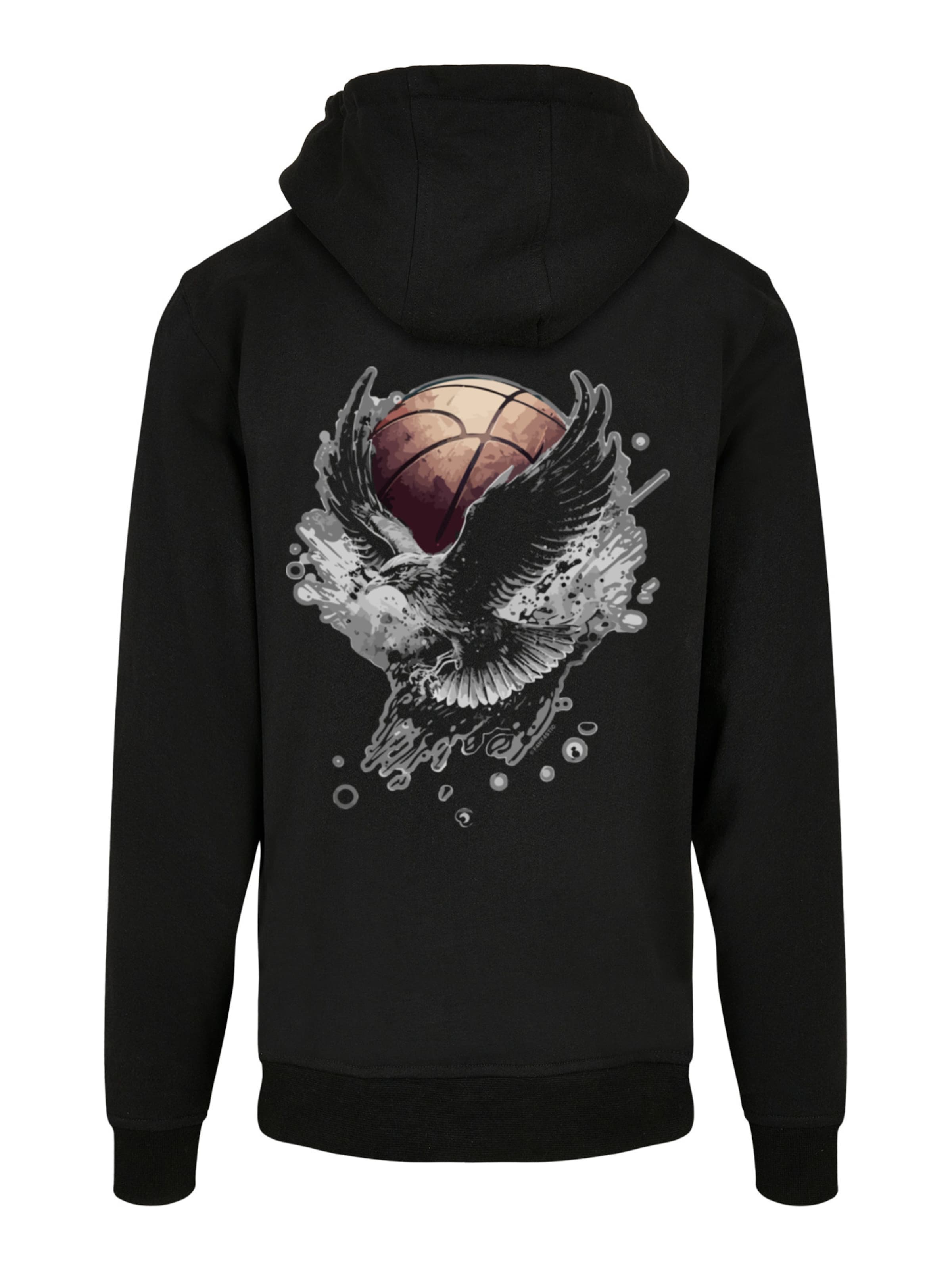F4NT4STIC Sweatshirt 'Basketball Adler' in Zwart: voorkant