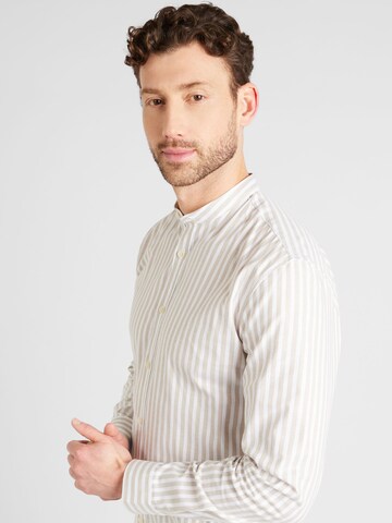 Lindbergh - Regular Fit Camisa 'Manderin' em bege