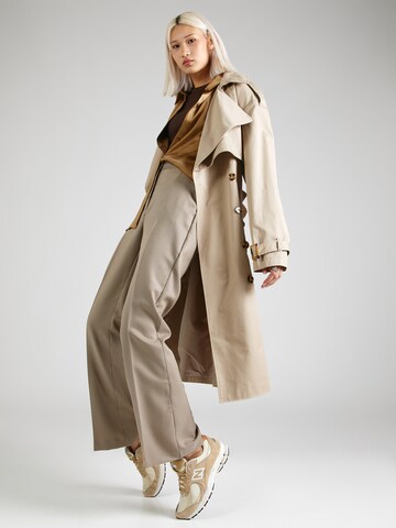 NÜMPH Boot cut Trousers with creases 'YNETTE' in Brown