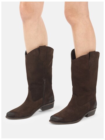 Felmini Wide Fit Cowboylaarzen 'Gerbera' in Bruin