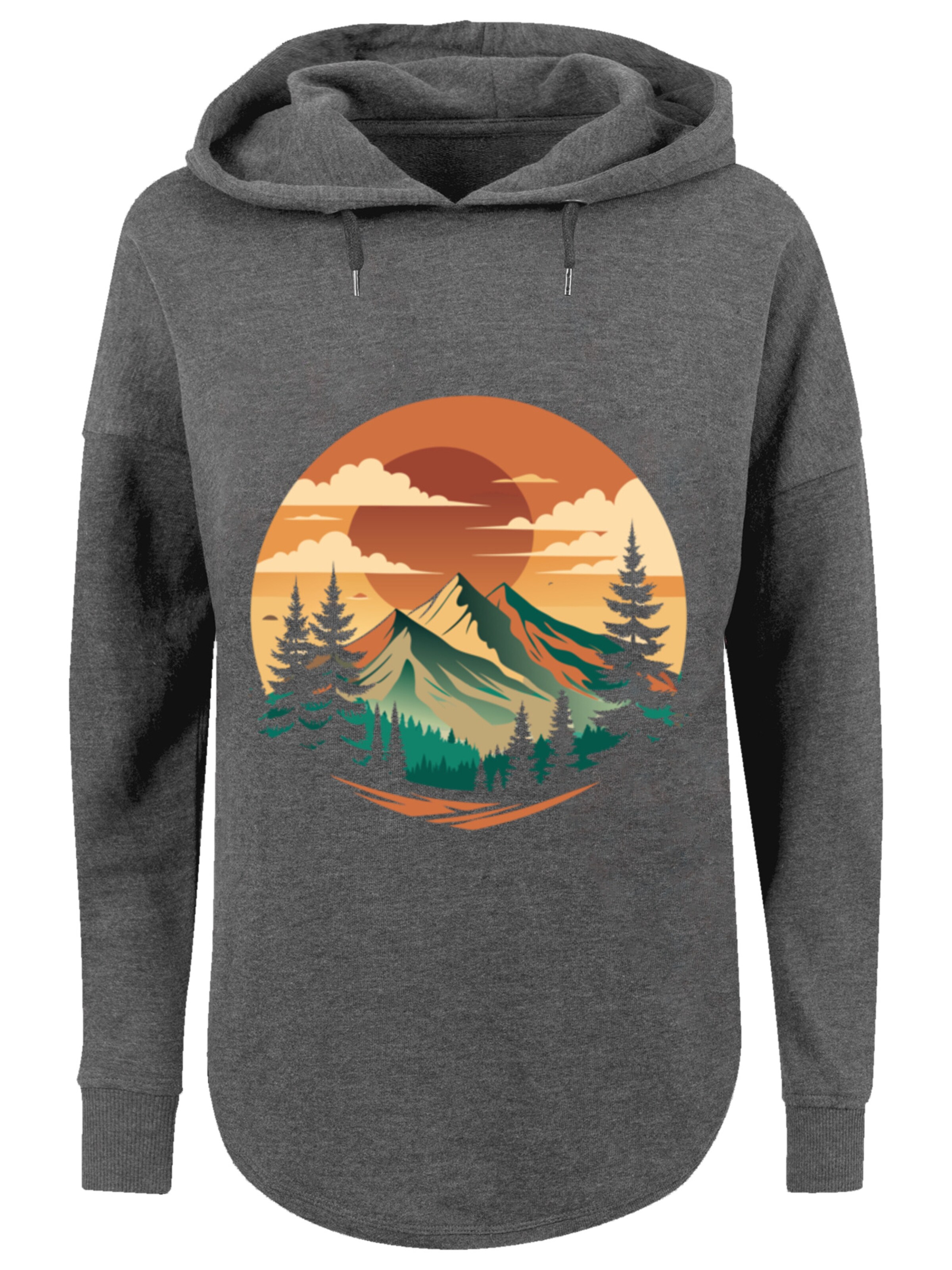 F4NT4STIC Sweatshirt 'Sonnenuntergang Berglandschaft' in Grey: front