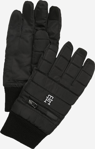 TOMMY HILFIGER Full finger gloves in Black: front