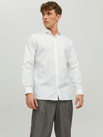 JACK & JONES Comfort fit Button Up Shirt 'Blaparker' in White: front
