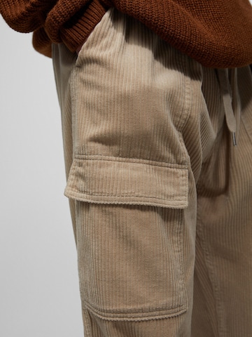 Effilé Pantalon cargo Pull&Bear en beige