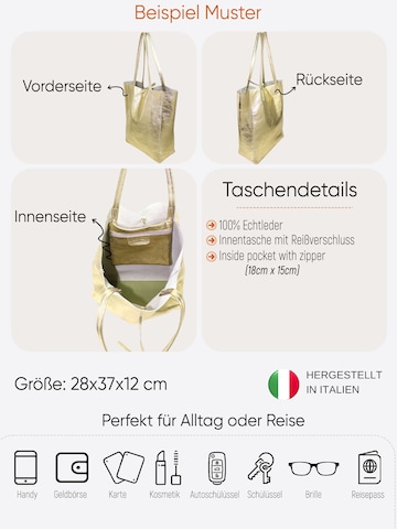 SevaBags Shopper 'Shopper Tasche Damen in Metallic Echtleder' in Gold