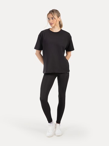 Smilodox Damen T-Shirt Oversize in Schwarz