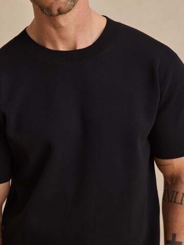 DAN FOX APPAREL Strick T-Shirt 'Nino' in Schwarz