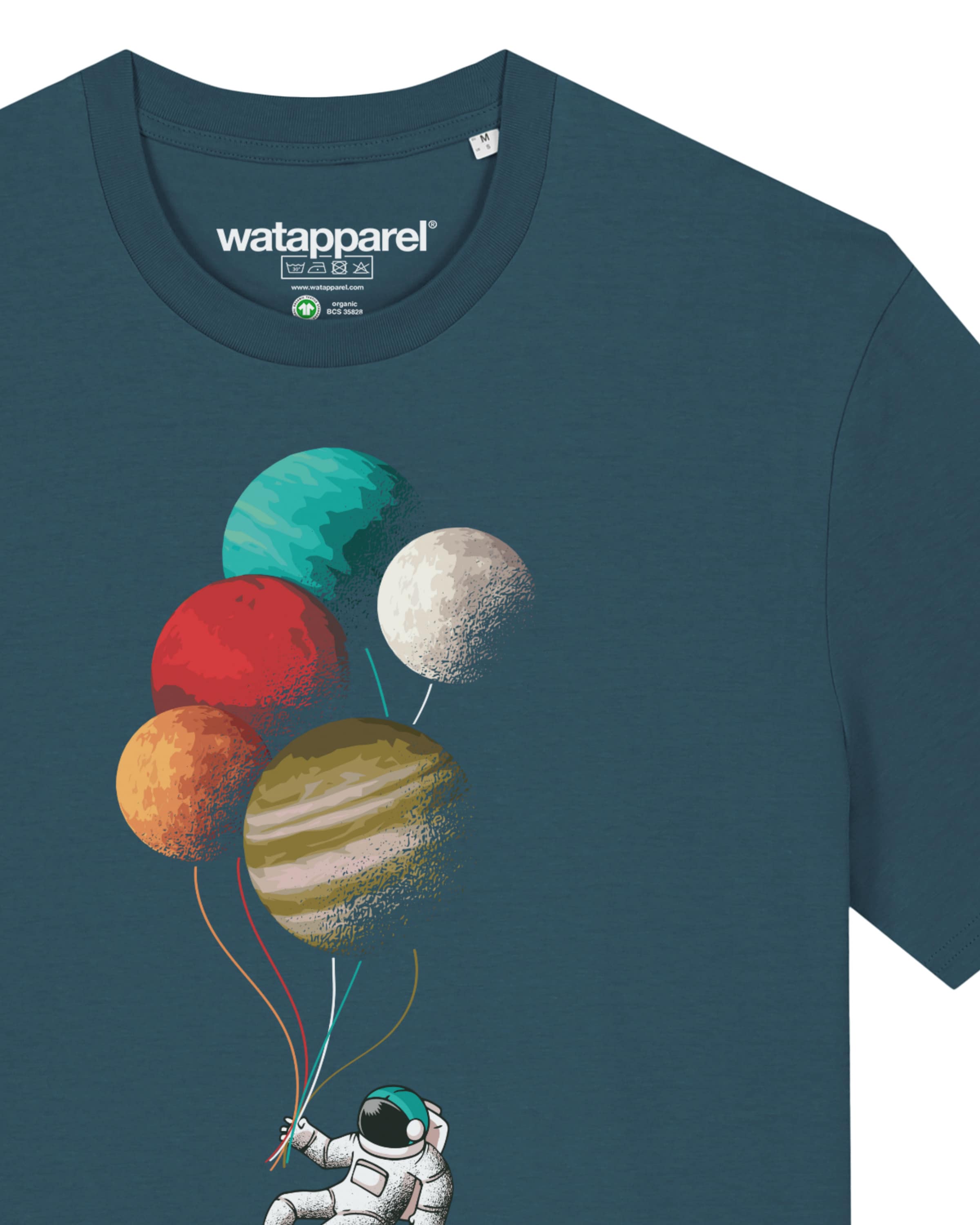 Watapparel Shirt 'Balloon Spaceman' in Blauw