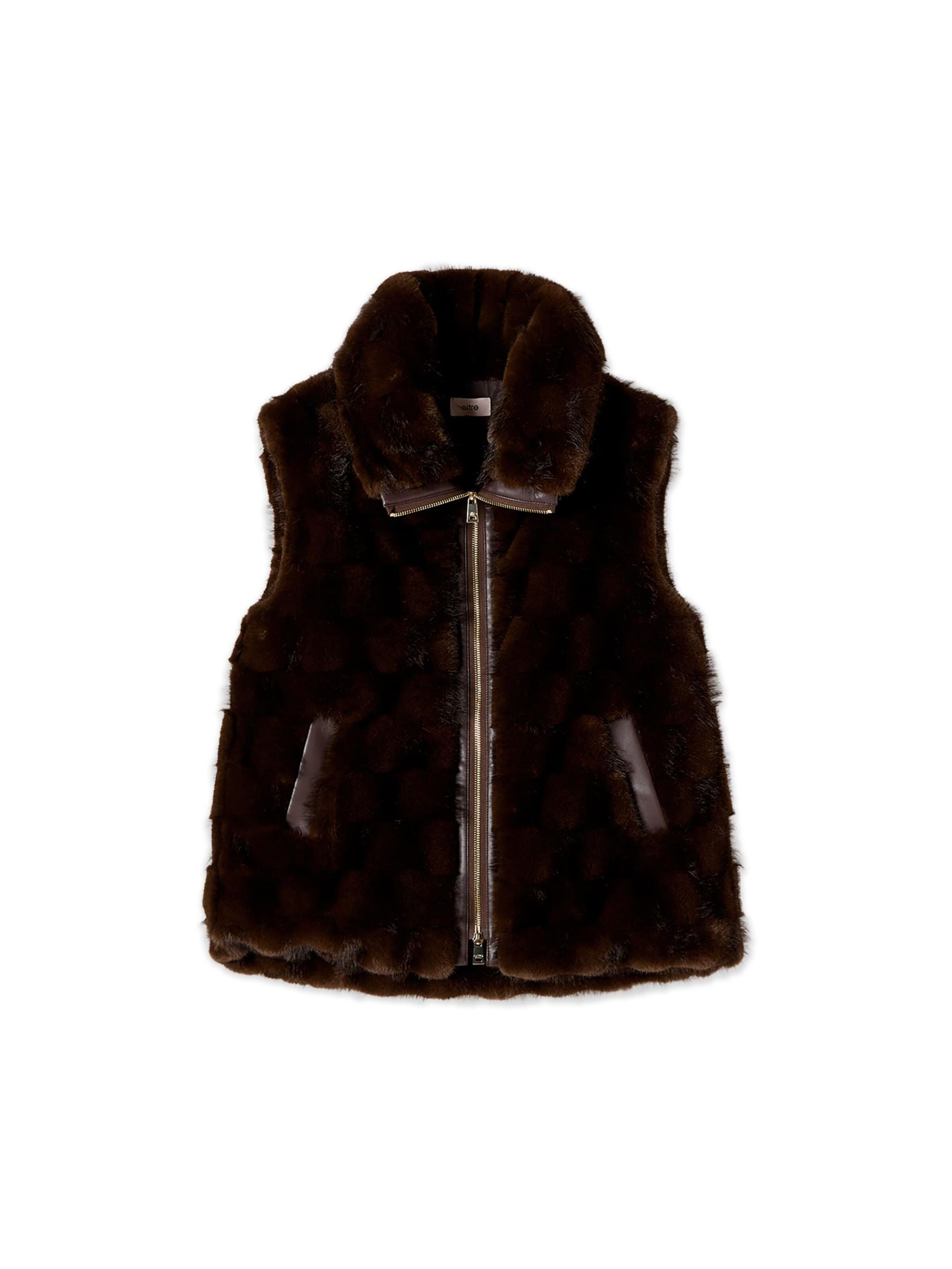 Gilet di oltre in marrone: frontale