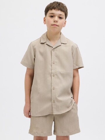 Coupe regular Chemise Jack & Jones Junior en beige : devant