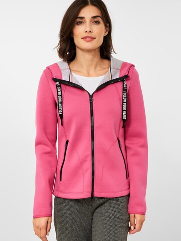 CECIL Zip-Up Hoodie 'Scuba' in Pink: front