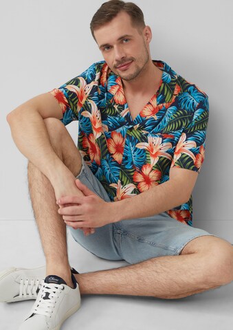 s.Oliver Regular fit Button Up Shirt in Blue