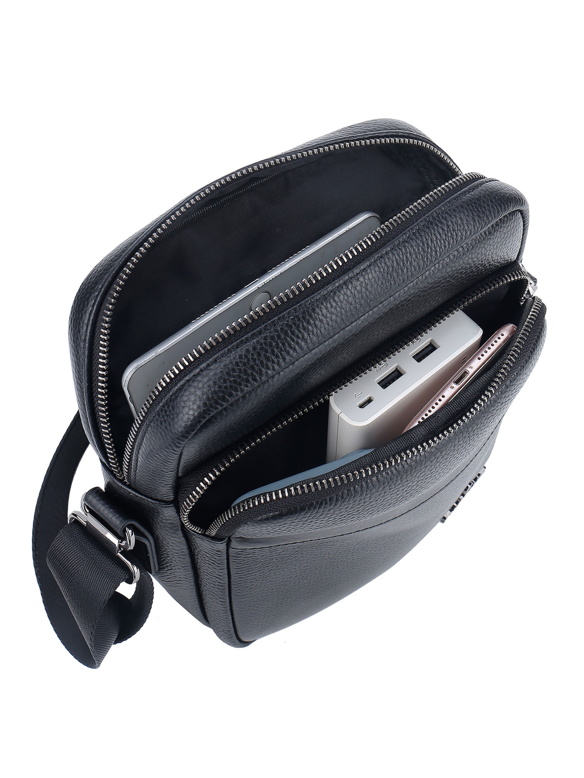 Borsa a tracolla 'Borsa a Tracolla Uomo Vera Pelle B Cavalli Zip 20x25x8cm' di B. Cavalli in blu