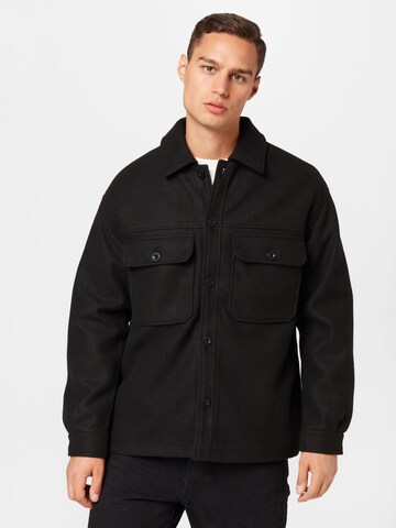 Bershka Between-Season Jacket in Black: front