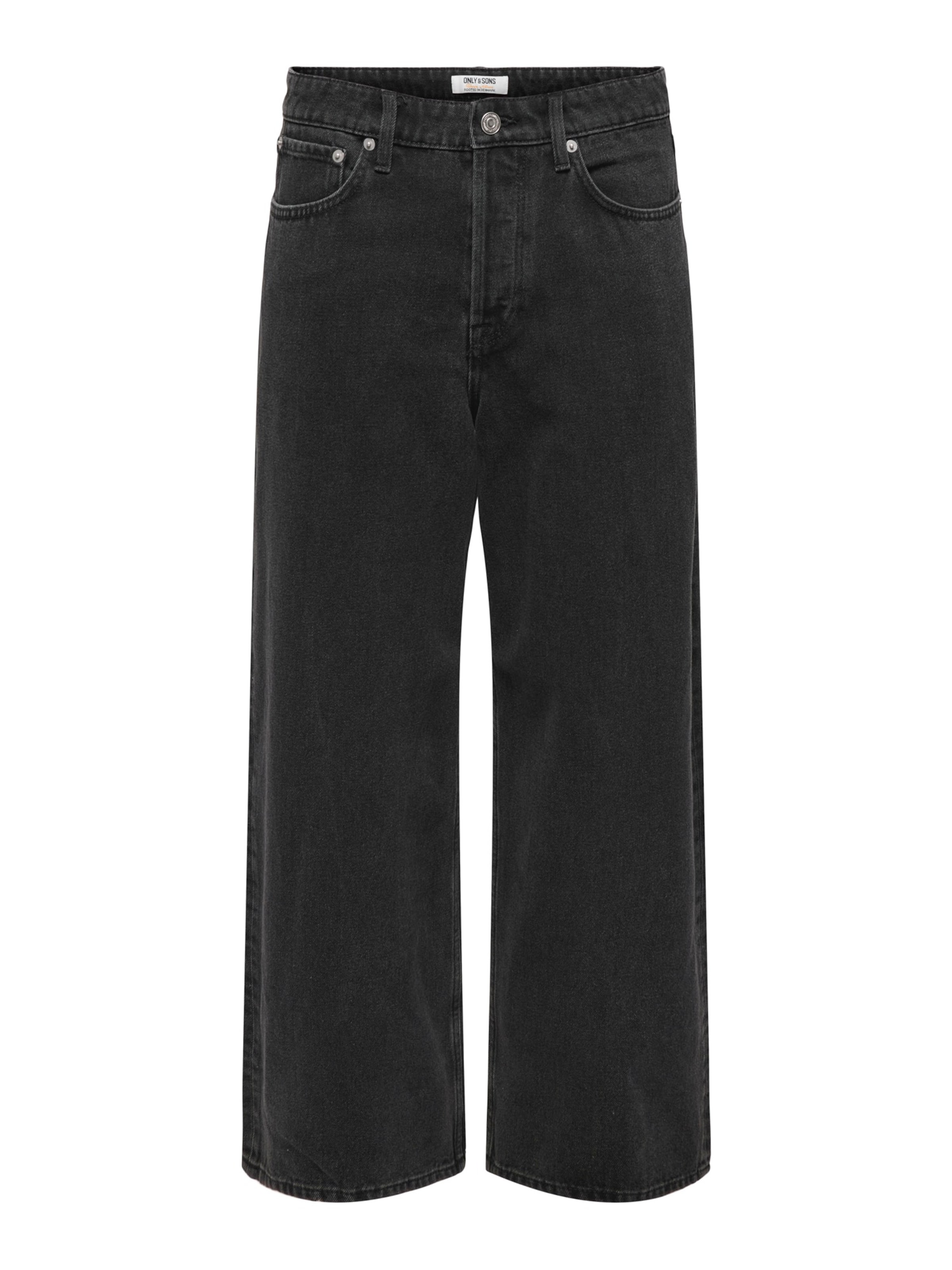Only & Sons Wide leg Jeans 'ONSREMI' in Black: front