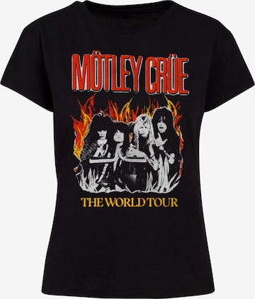 Merchcode Shirt 'Motley Crue - Vintage World Tour Flames' in Zwart: voorkant