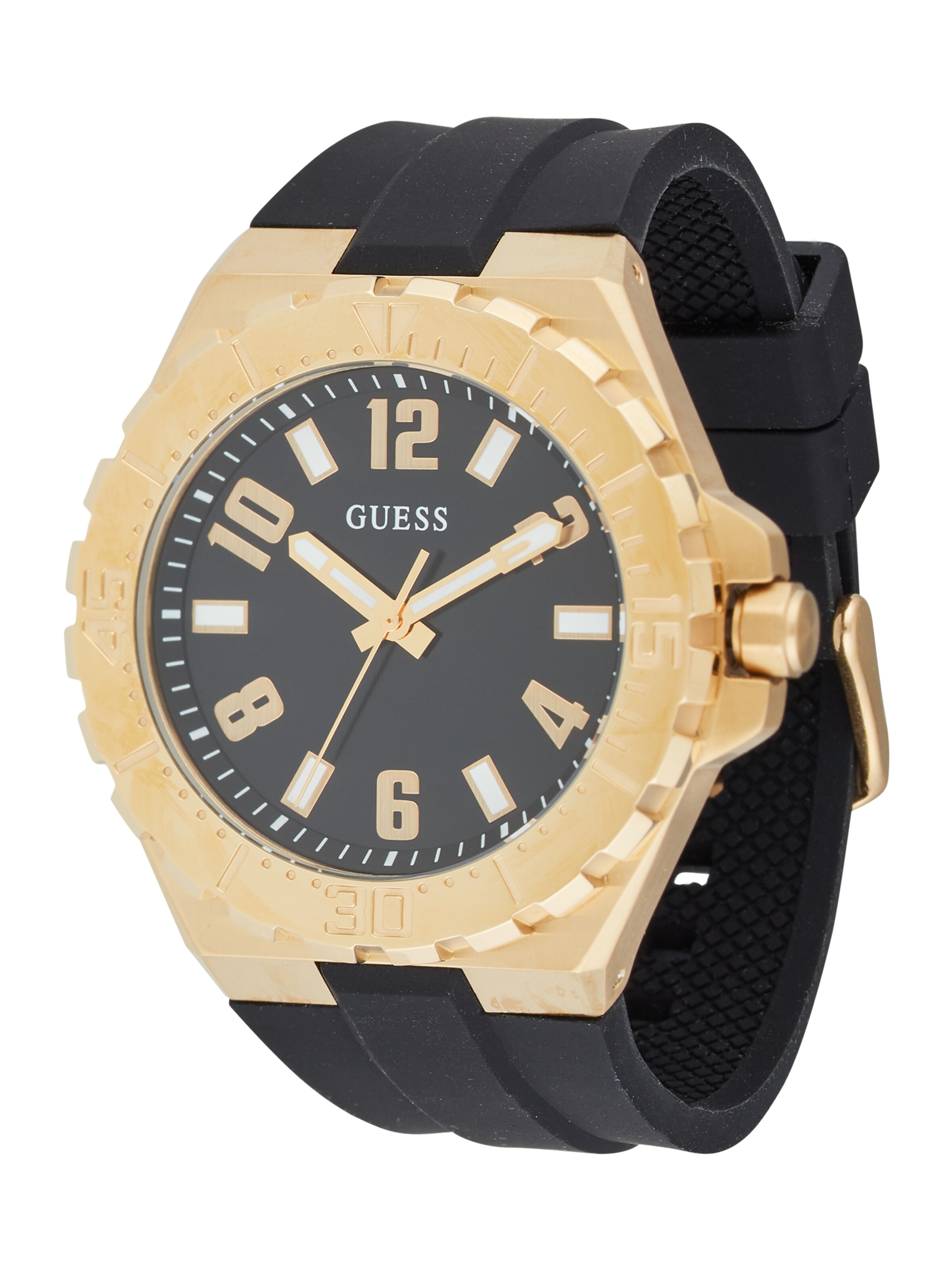 GUESS Uhr 'Campus' in Gold: Vorderseite