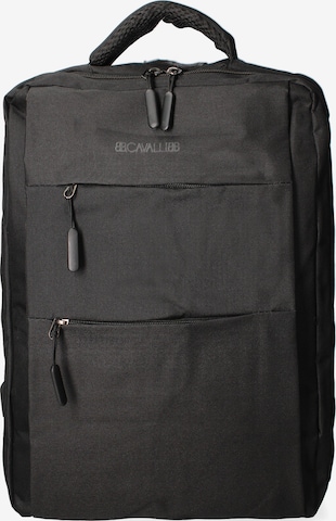 Zaino 'Zaino Unisex Nylon 100% con Zip e Tasche Multifunzionali - 30x43x13 cm' di B. Cavalli in nero: frontale