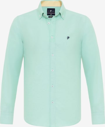 Coupe regular Chemise ' MYLES ' DENIM CULTURE en vert : devant