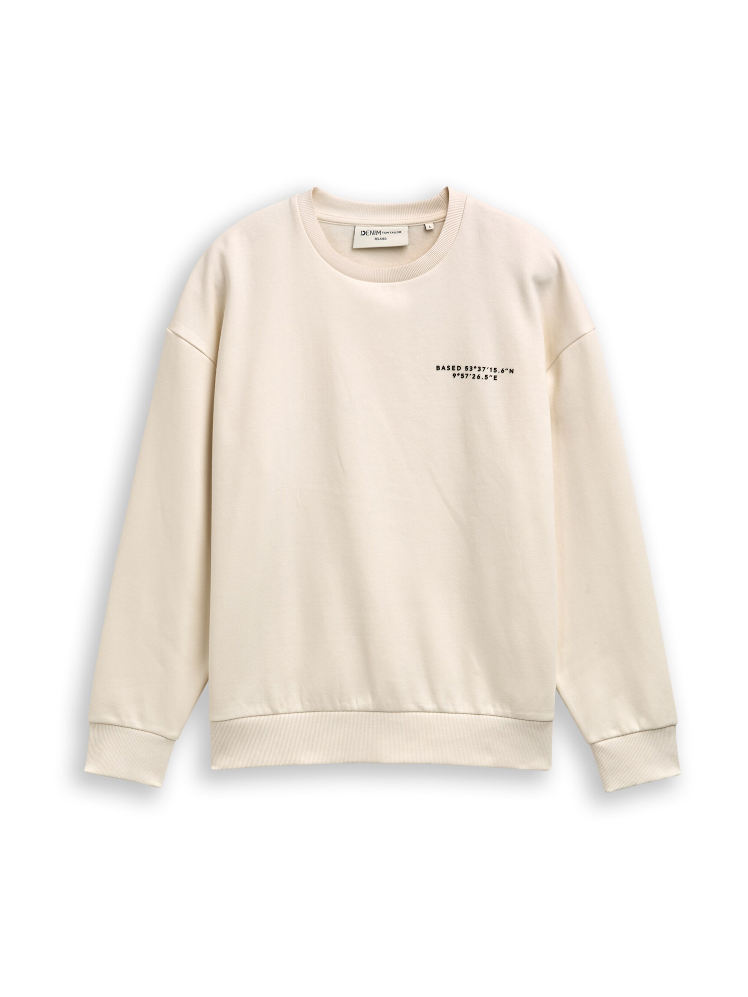 TOM TAILOR DENIM Sweatshirt in White: front