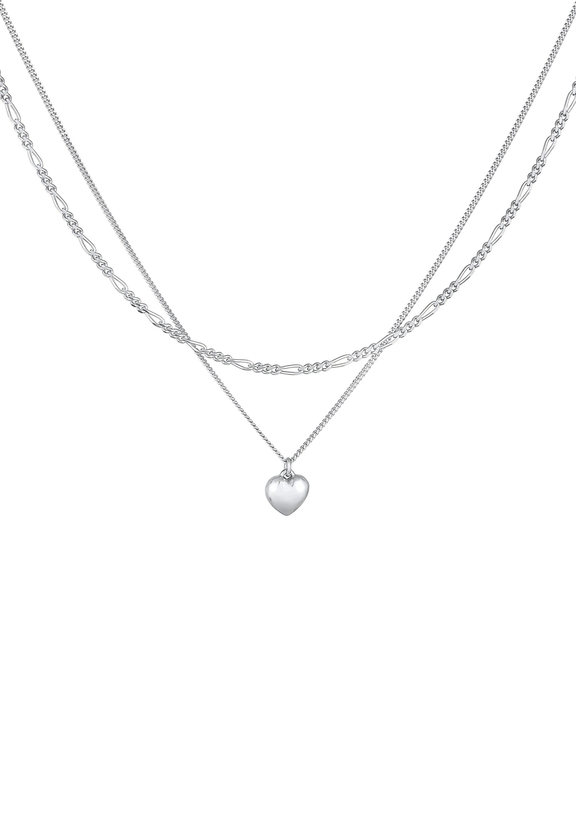 ELLI Ketting 'Herz' in Zilver