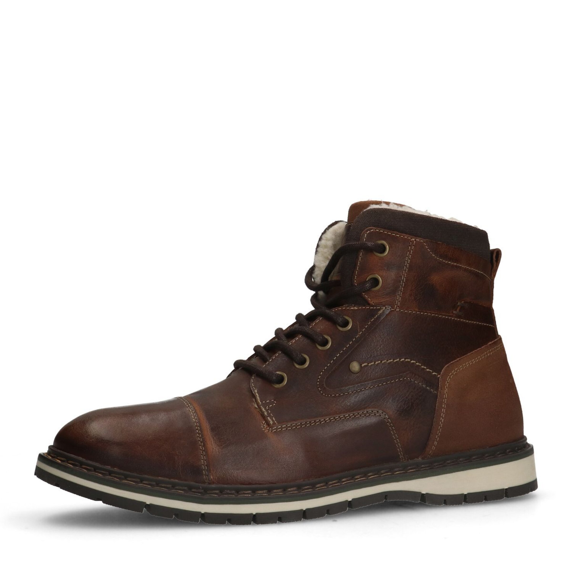MANFIELD Lace-Up Boots in Brown: front