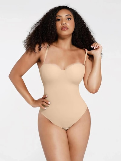 FÉMINITÉ Fatale Body modelant 'LUNA' en XS-S/A-C en nude, Vue avec produit