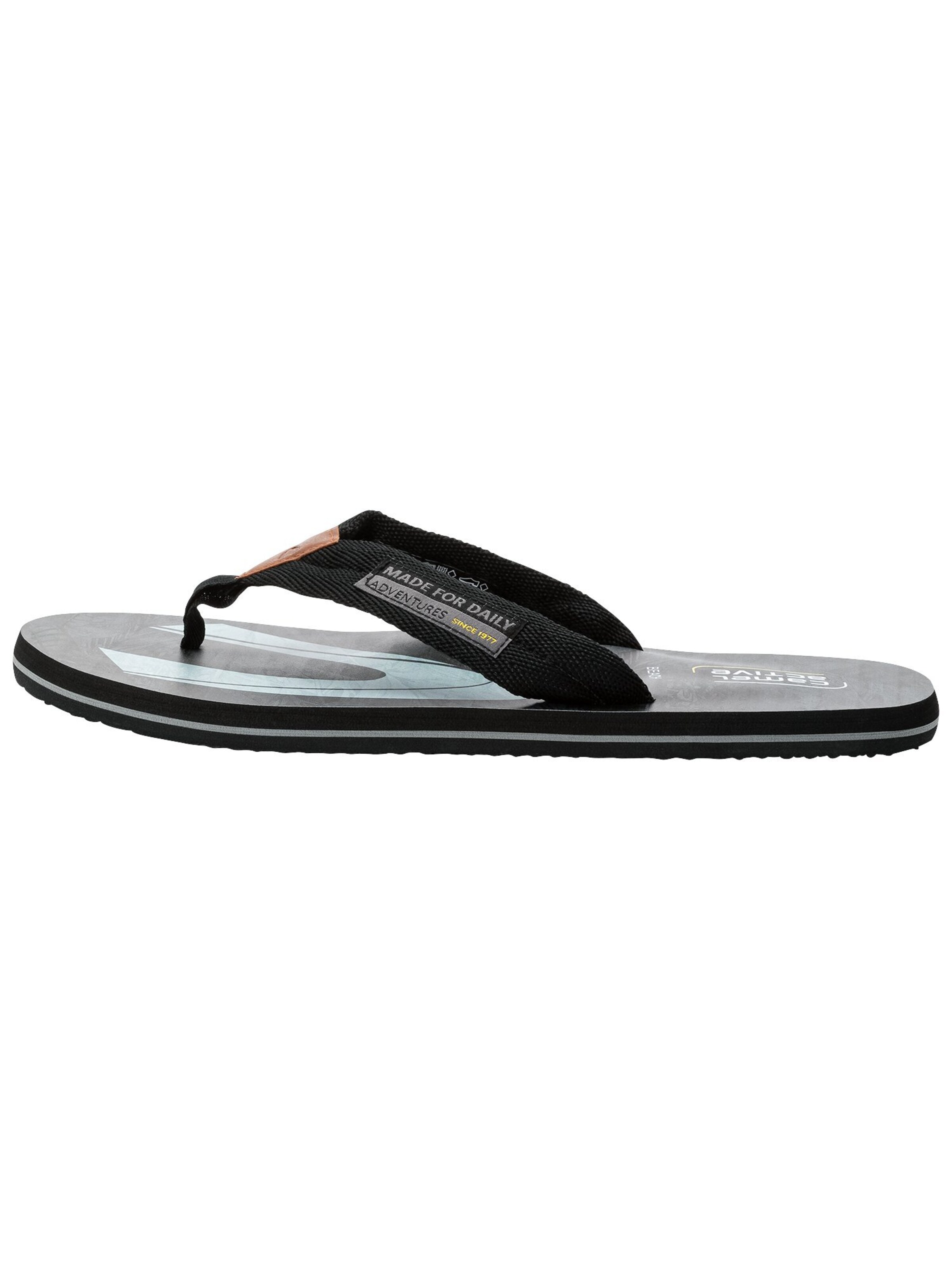 CAMEL ACTIVE T-Bar Sandals in Black: front