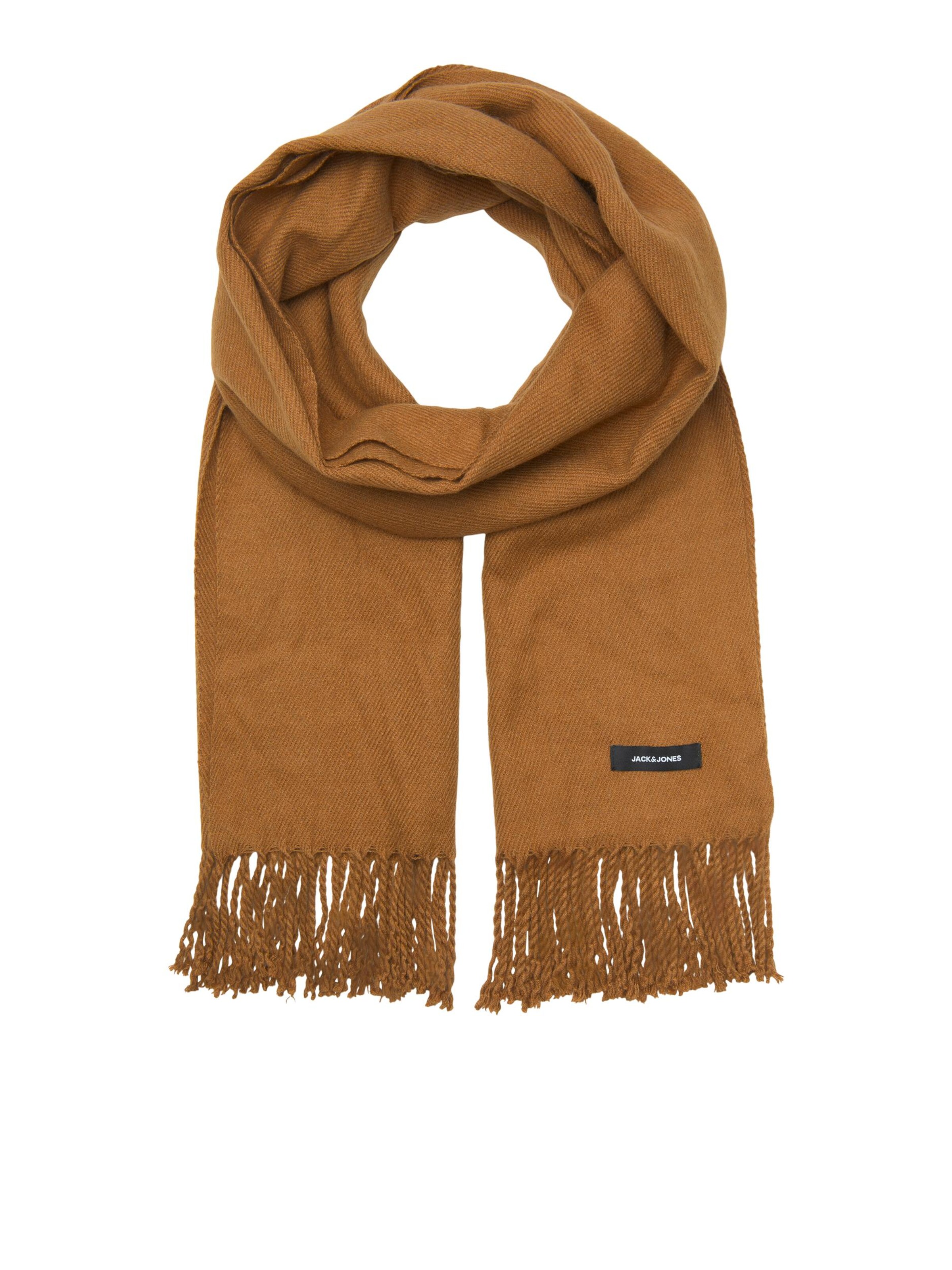 JACK & JONES Scarf 'Solid' in Brown: front