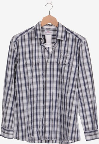 s.Oliver Button Up Shirt in XXL in Grey: front