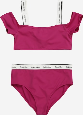 Calvin Klein Swimwear Бански тип бикини 'Meta Legacy' в лилав: отпред