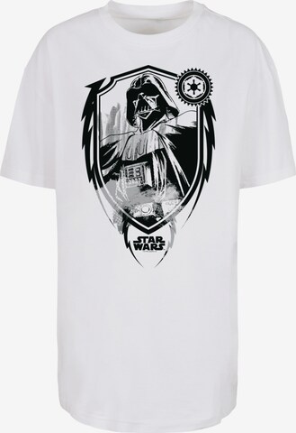 T-shirt oversize 'Star Wars Darth Vader Shield' F4NT4STIC en blanc : devant