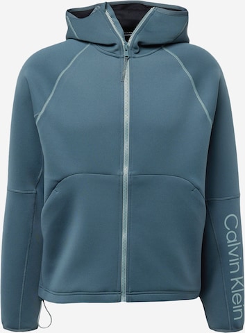 Calvin Klein Sport - Casaco de treino em moletão em azul: frente