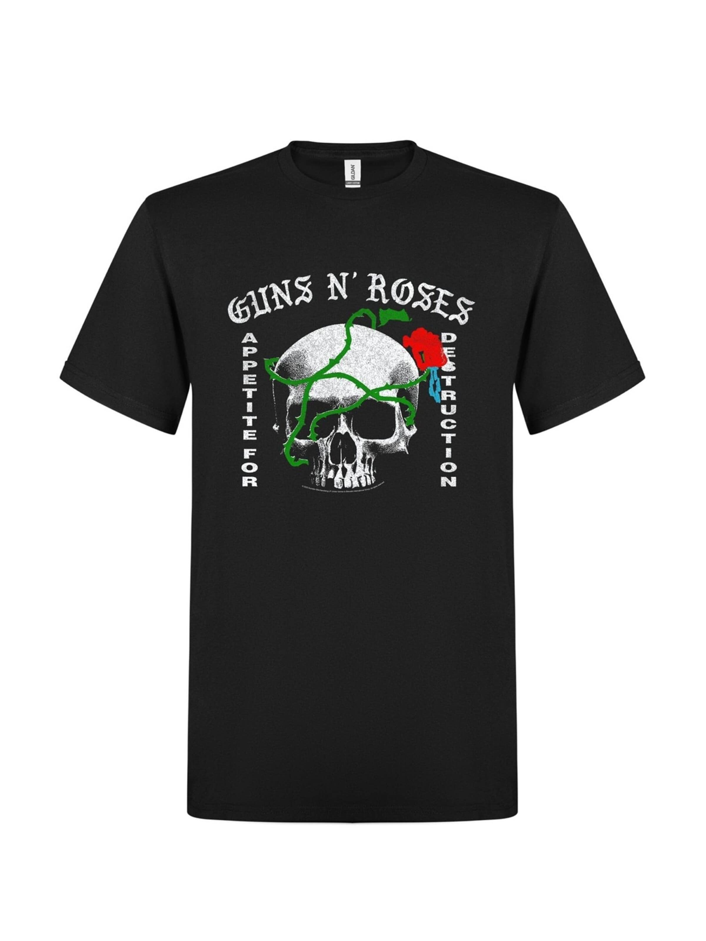 GUNS N' ROSES Shirt 'Skull Revision' in Black: front