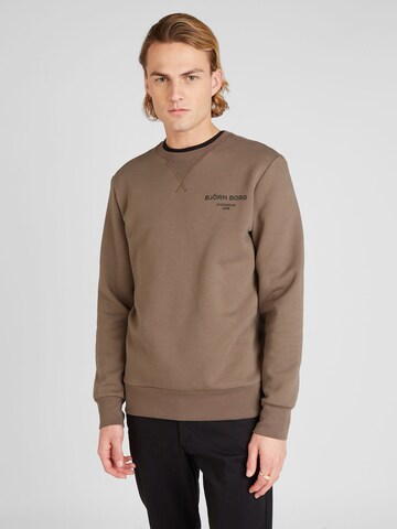 BJÖRN BORG Athletic Sweatshirt 'ESSENTIAL' in Brown: front