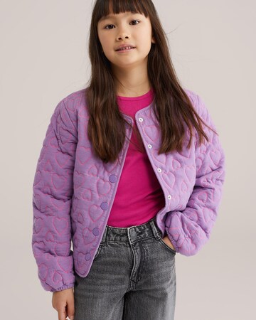 Veste mi-saison WE Fashion en violet : devant