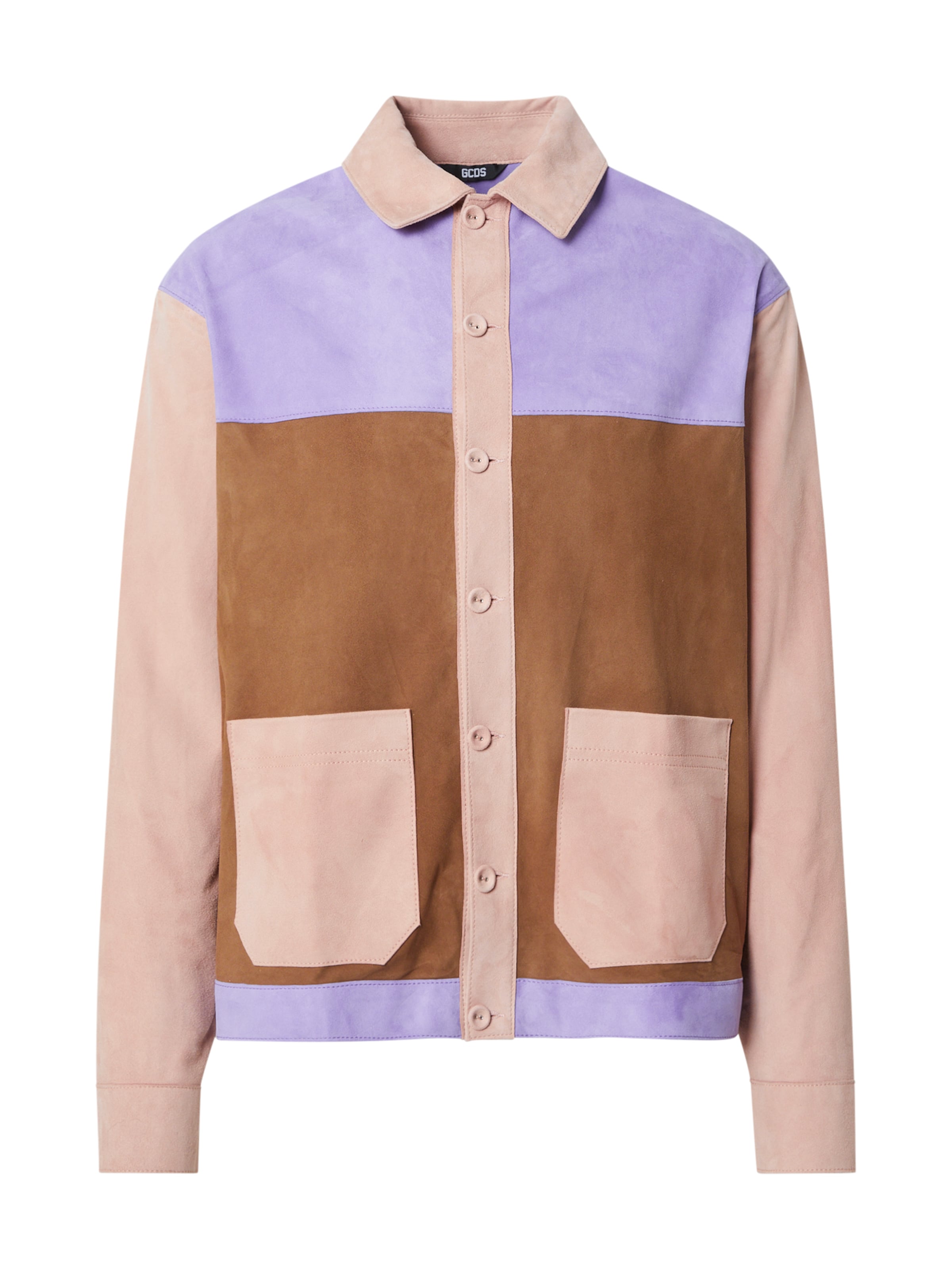 GCDS Φθινοπωρινό και ανοιξιάτικο μπουφάν σε καφέ: μπροστά