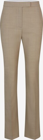 BOSS Slim fit Pleated Pants ' Teana ' in Brown: front