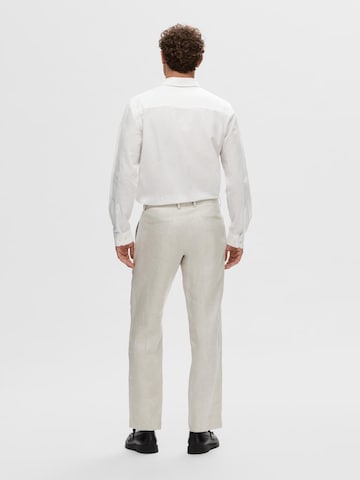 SELECTED HOMME Regular Trousers with creases 'Will' in Beige