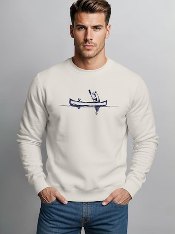 Neverless Sweatshirt 'Bär Kanu' in Beige