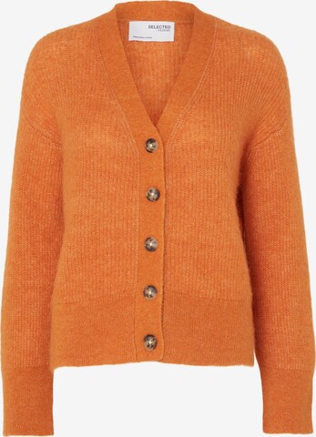 SELECTED FEMME Knit Cardigan in Orange: front