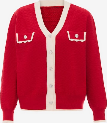 carato Knit Cardigan in Red: front