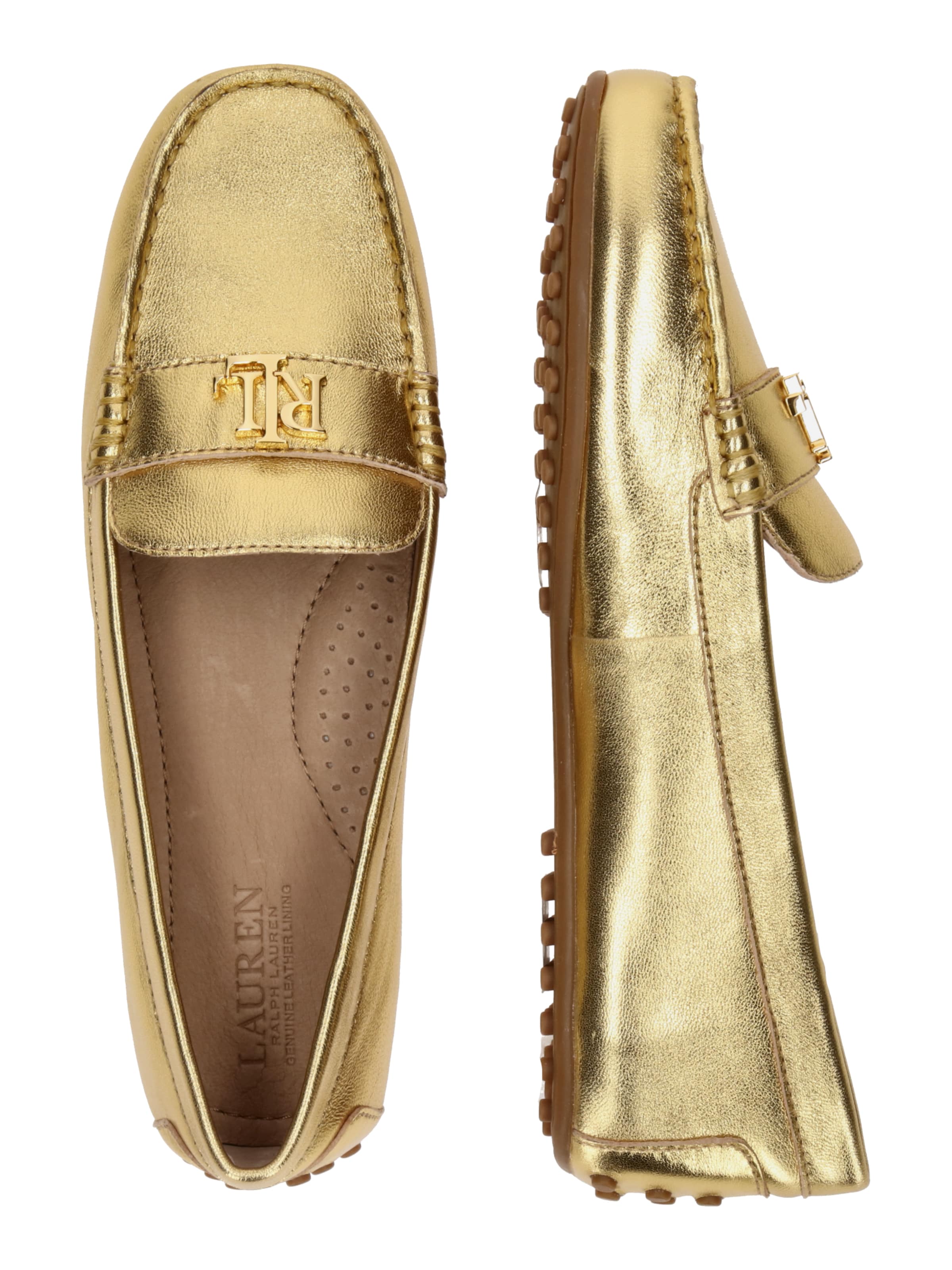 Chaussure basse 'BARNSBURY-FLATS-DRIVER' Lauren Ralph Lauren en or