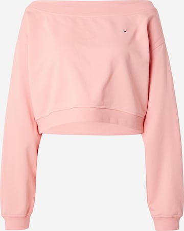 Tommy Jeans Sweatshirt 'Essential' i rosa: framsida