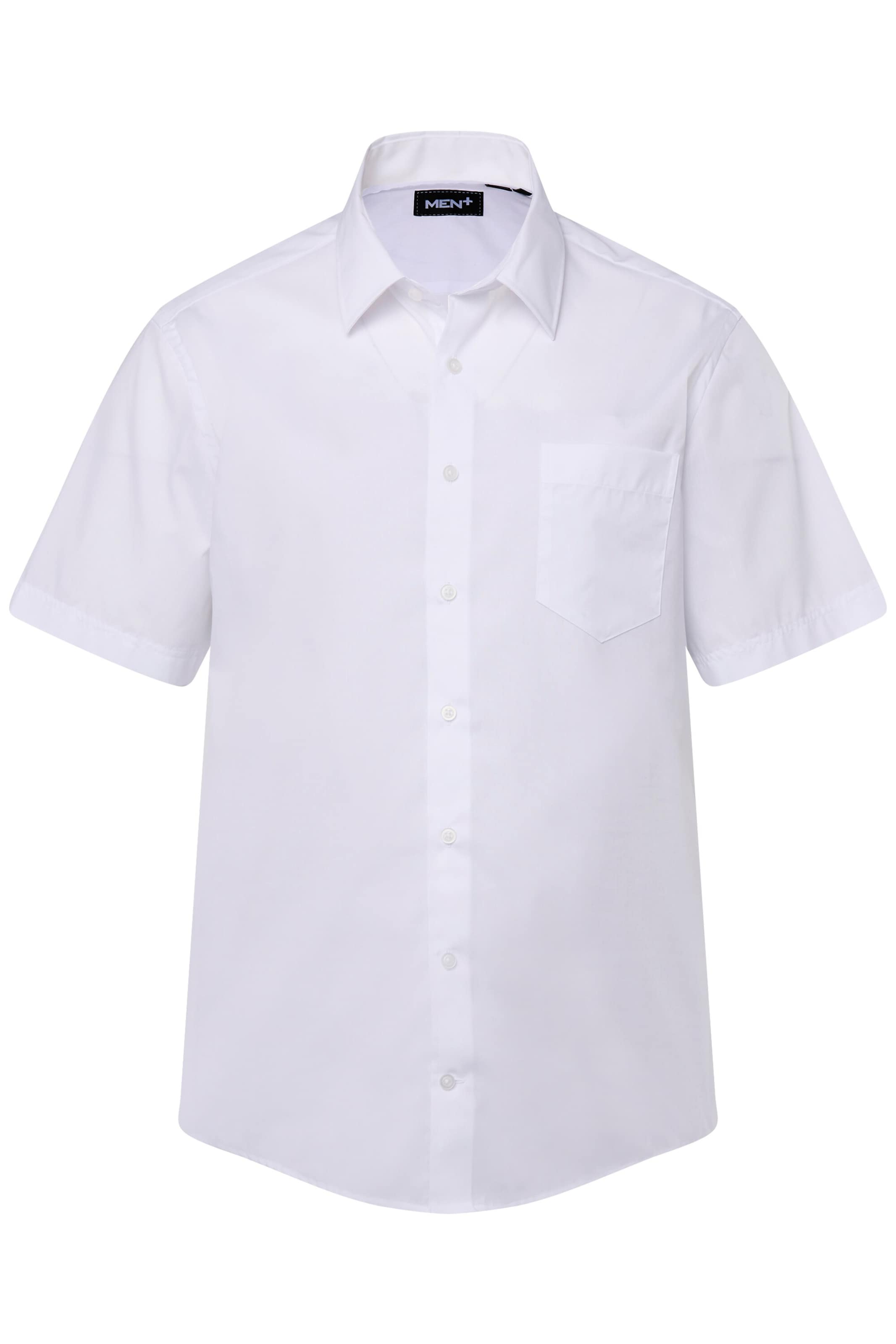 Men Plus Comfort fit Button Up Shirt in White: front