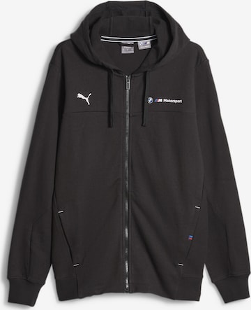 PUMA Athletic Zip-Up Hoodie ' BMW M Motorsport' in Black: front