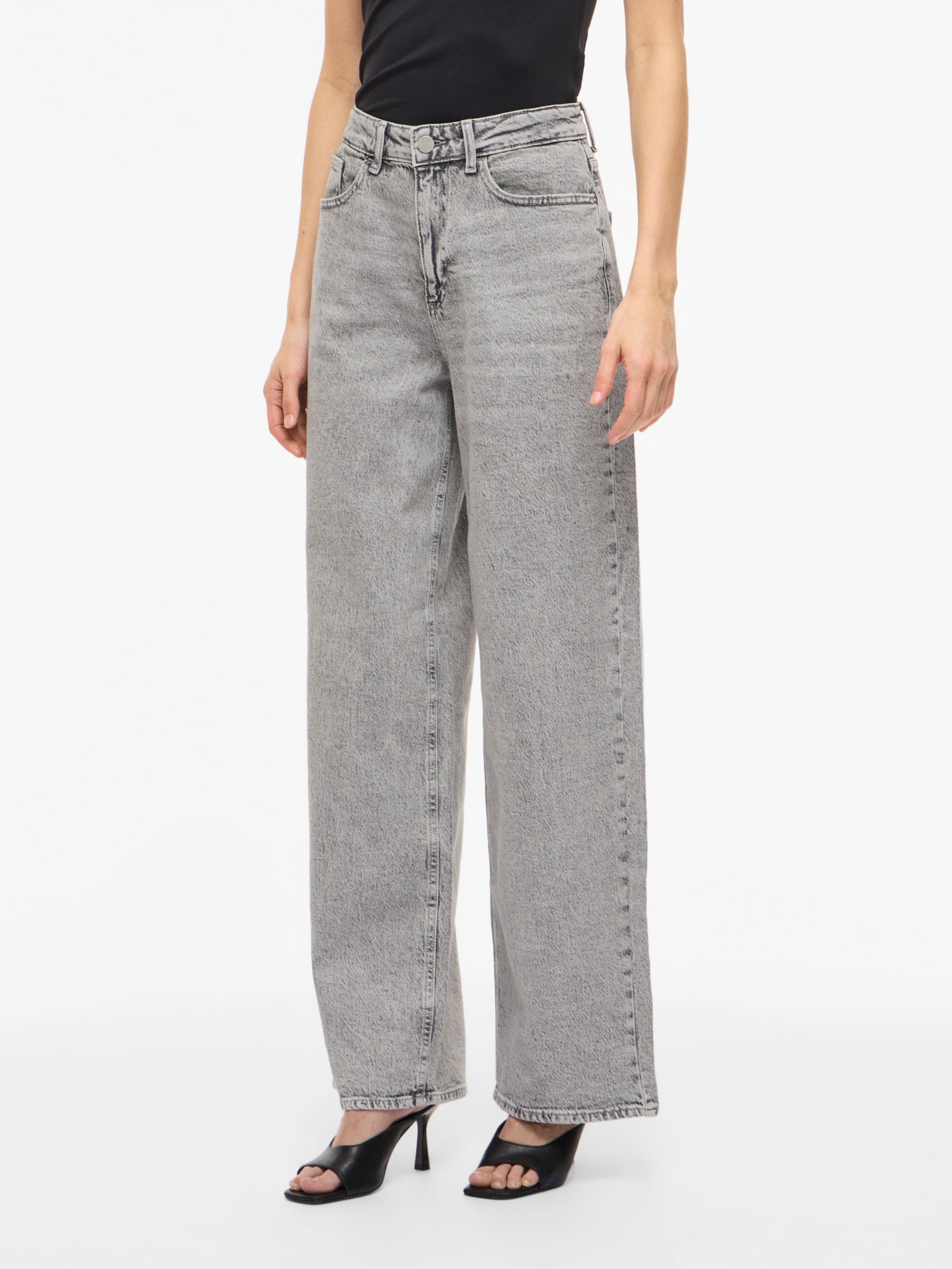 VILA Široke hlačnice Kavbojke 'VMFREYA' | siva barva