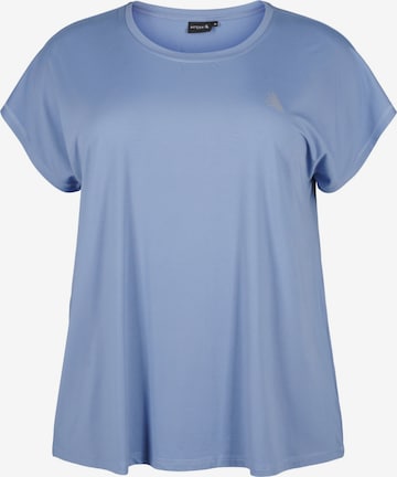 Active by Zizzi Performance shirt 'ABASIC' in Blue: front