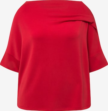 Sweat-shirt Ulla Popken en rouge : devant