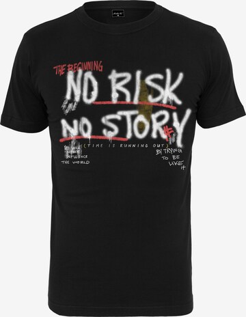 Mister Tee Shirt 'No Risk No Story' in Zwart: voorkant